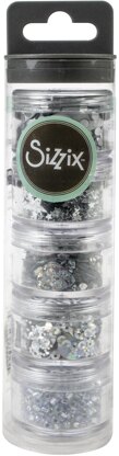 Sizzix Making Essential Sequins & Beads 5/Pkg - Silver, 5g Per Pot