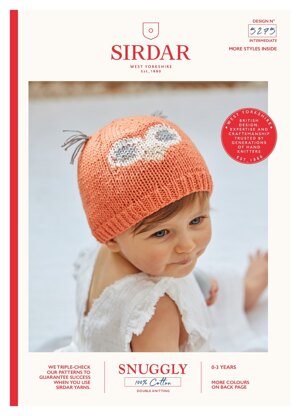 Owl Hats in Sirdar Snuggly 100% Cotton - 5275 - Downloadable PDF