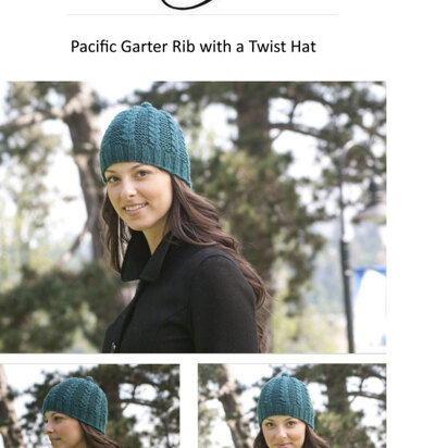 Garter Rib with a Twist Hat Cascade Pacific - DK197