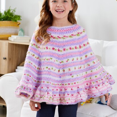 Rosy Day Poncho in Premier Yarns Bloom Chunky - Downloadable PDF