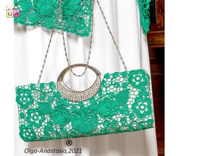 Lace emerald wedding bag