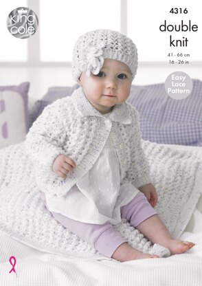 Girl’s Cardigan, Blanket & Hat in King Cole Smarty DK - 4316 - Downloadable PDF