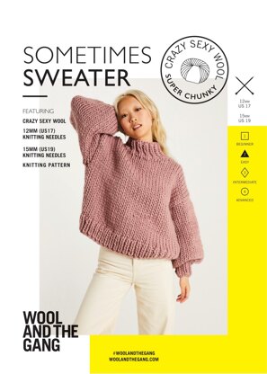 Sometimes Sweater in Wool and the Gang Crazy Sexy Wool - V718044812 - Downloadable PDF