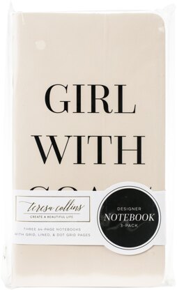 Teresa Collins Travelers Notebooks Set 4"X7" 3/Pkg - Girl With Goals