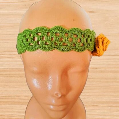 Crochet flower headband