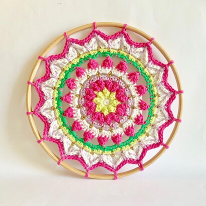 Mindful Mandala in a hoop