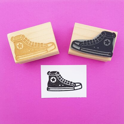 Skull and Cross Buns Basketball Boot Rubber Stamp