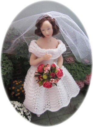 1:12th scale 1950s wedding dress