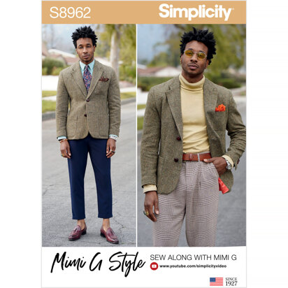 Simplicity S8962 Men's Lined Blazer - Sewing Pattern