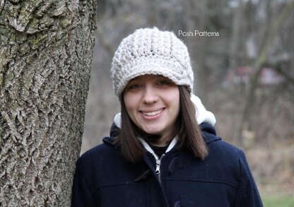 Ribbed Newsboy Hat Crochet Pattern 159