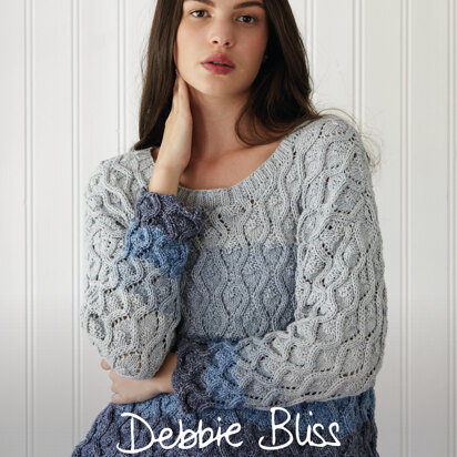 "Eleanor Jumper" - Jumper Knitting Pattern For Women in Debbie Bliss Cotton Denim DK - DBS041