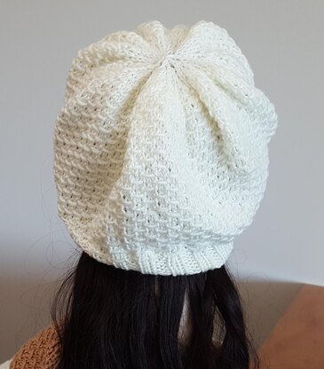 Sky - woven stitch beanie and cowl