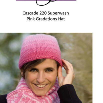 Pink Gradation Hat in Cascade 220 Superwash - W272