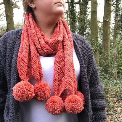 Poppy Pom Pom Scarf