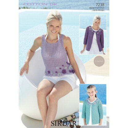 Cardigan and Vest in Sirdar Cotton DK - 7238