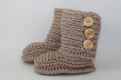 3 Button Childrens Slipper Boots