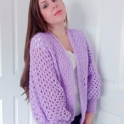 Crochet Lilac Hexagon Cardigan Pattern