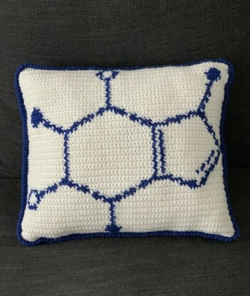 Caffeine Molecule Throw Pillow