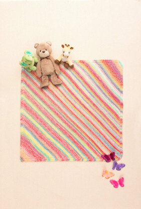 Simple Diagonal Baby Afghan in Lion Brand Ice Cream - L60358 - Downloadable PDF
