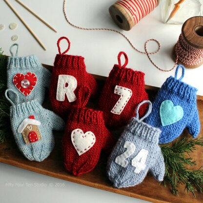 Felt Applique Mitten Christmas Ornament