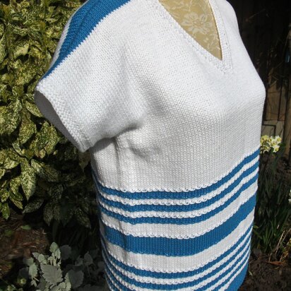 2 Tone Striped V Neck Sweater