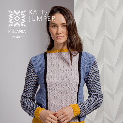 Katis Jumper - Jumper Knitting Pattern For Women in MillaMia Naturally Soft Merino by MillaMia