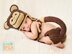 Chip the Chimpanzee Monkey, Baby Hat and Diaper Cover Set