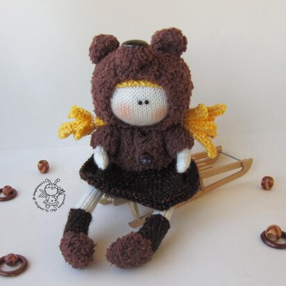 Doll lady bear - knitting pattern