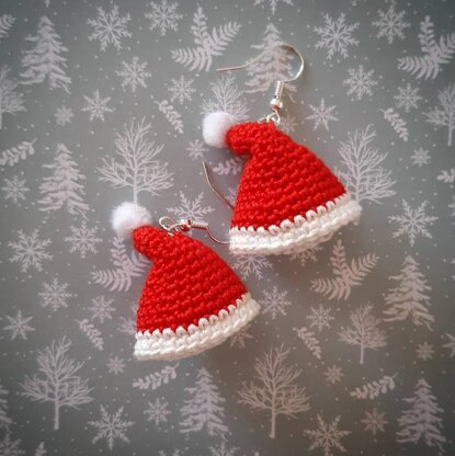Mini Santa Hat Christmas Earrings