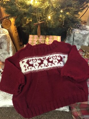 Christmas Sweater with Pocket and Reindeers