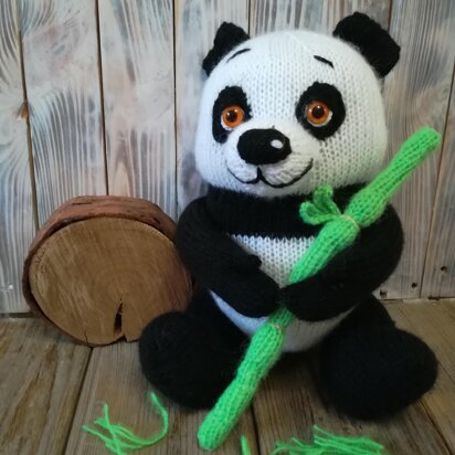 Original Knitting Pattern - Panda soft toy