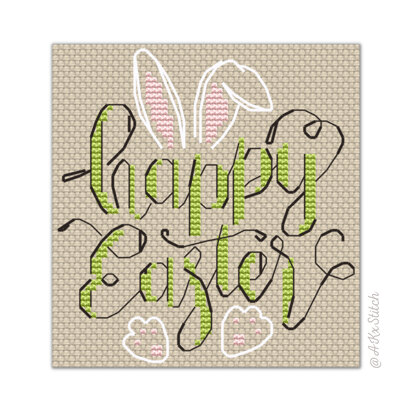 Happy Easter Cross Stitch PDF Pattern