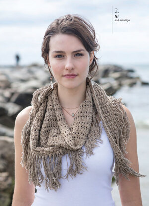 Isi Scarf in Berroco Indigo - Downloadable PDF