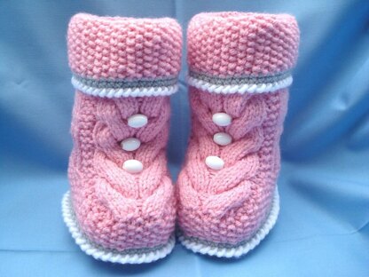 Knitting Pattern Baby Booties Baby Uggs Adam