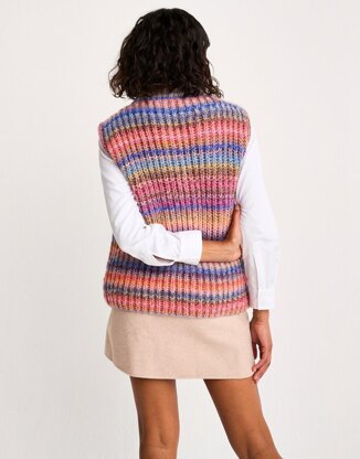 Beneath The Surface Vest Knitting Pattern in Sirdar Jewelspun With Wool Chunky - Downloadable PDF