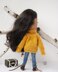 Yellow sweater for 12" dolls knitted flat