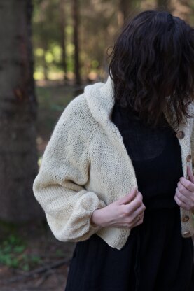 Hooded short cardigan