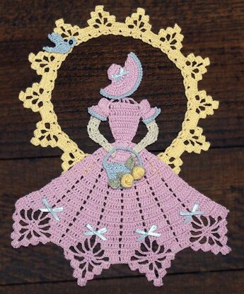 0740 Spring is in the Air Crinoline Girl Doily 