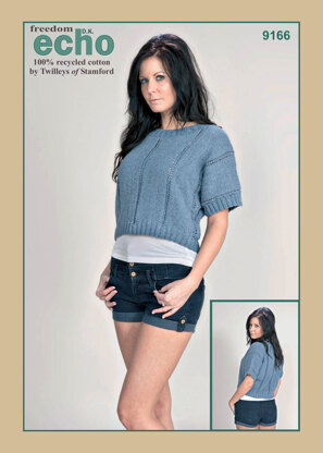 Cropped Boxy Top in Twilleys Freedom Echo DK - 9166