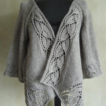 #112 Dramatic Lace Top-Down Wrap Cardigan