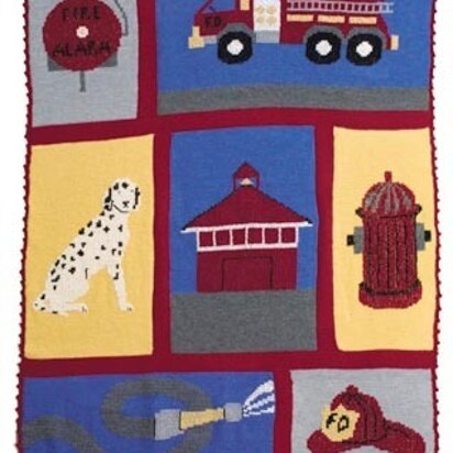 Knit Commemorative Fire Fighter Throw in Lion Brand Wool-Ease