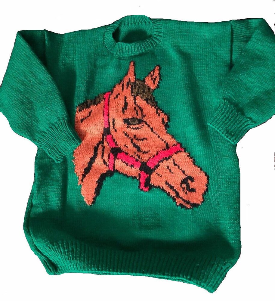 Horse Head Jumper Knitting pattern by BlondeMoments | LoveCrafts