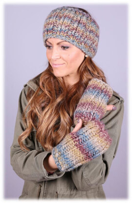 Headbands & Mitts Set in Plymouth Yarn Cannoli - 3041