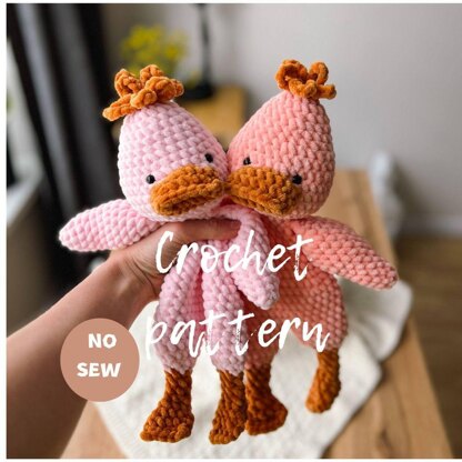 Crochet duck snuggler pattern Cute crochet lovey pattern for kids Crochet duck cuddler pattern, no-sew pattern