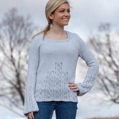 692 Ascending Leaves Pullover - Jumper Knitting Pattern for Women in Valley Yarns Longmeadow