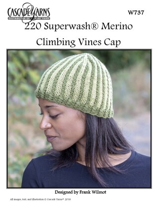 Climbing Vines Cap in Cascade 220 Superwash Merino - W737 - Downloadable PDF