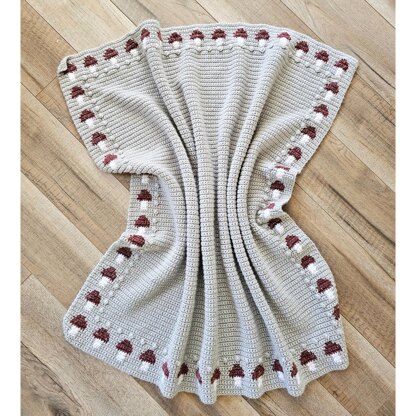 Mushroom Border Blanket