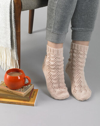 Brandi Socks - Knitting Pattern For Women in Debbie Bliss Toast