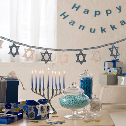 Hanukkah Banner in Aunt Lydia's Classic Crochet Thread Size 10 Solids - LC4344