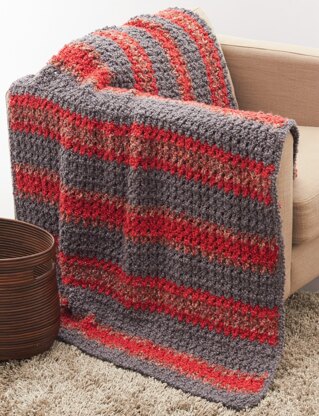 Striped Crochet Afghan in Bernat Soft Boucle